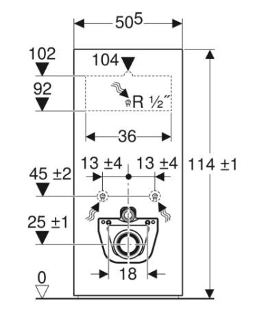 Geberit Monolith cisternemodul v&aelig;gh&aelig;ngt toilet 114 cm Beton