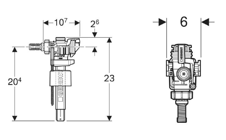 Geberit 383 sv&oslash;mmeventil 3/8"