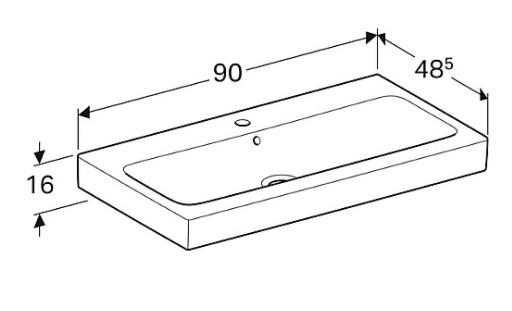 Geberit Icon 90 m&oslash;belvask - 1 hanehul