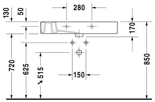 Duravit Vero 85 h&aring;ndvask t/v&aelig;g eller m&oslash;bel