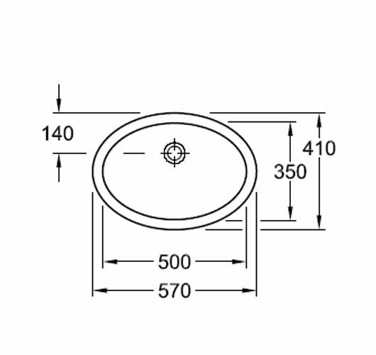 Villeroy & Boch Evana 50 h&aring;ndvask t/underlimning - Med overl&oslash;b