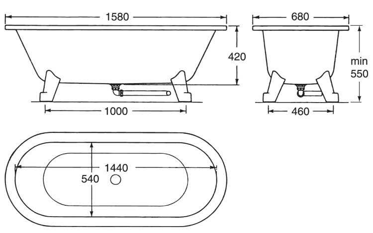 Gustavsberg fritst&aring;ende badekar m/l&oslash;vef&oslash;dder i hvid