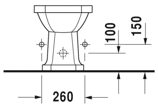 Duravit 1930 gulvst&aring;ende bidet - 1 hanehul