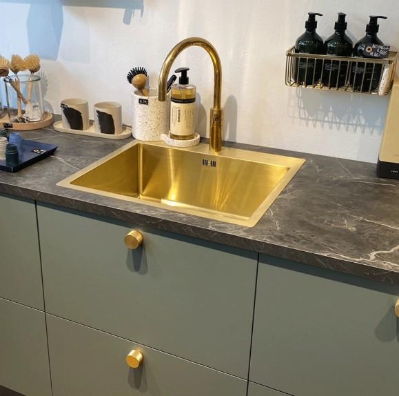 Lavabo Kubus 540 Soft k&oslash;kkenvask - Messing PVD