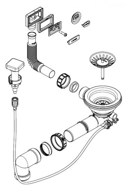 Lavabo D1 afl&oslash;bss&aelig;t til k&oslash;kkenvask - Rustfrit st&aring;l