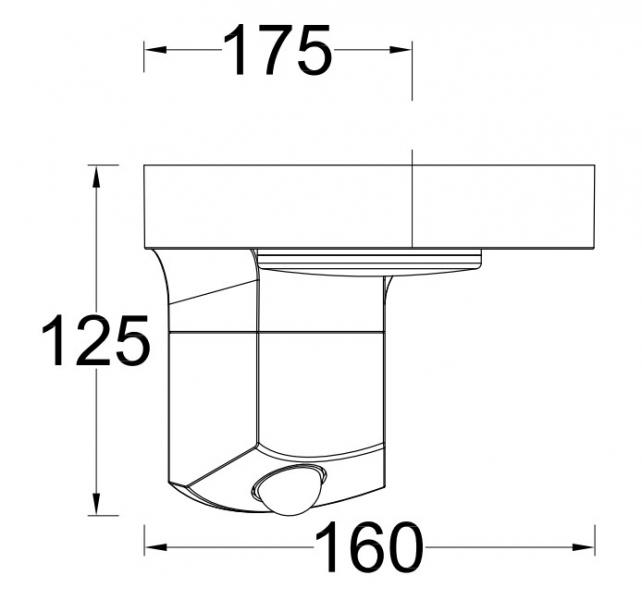 Lutec Diso Solar udend&oslash;rs v&aelig;glampe m/solceller og sensor - Gr&aring;