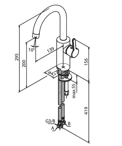 Damixa Silhouet h&aring;ndvaskarmatur m/C-tud - Matsort