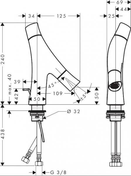 AXOR Starck Organic H&aring;ndvaskarmatur 240