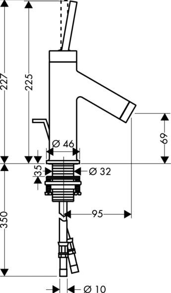 AXOR Starck 70 h&aring;ndvaskarmatur m/bundventil