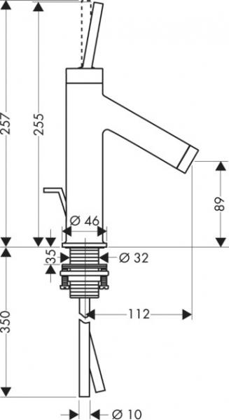 AXOR Starck Classic 90 h&aring;ndvaskarmatur m/bundventil