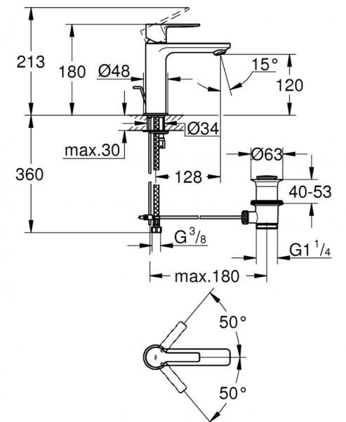 Grohe Lineare New S h&aring;ndvaskarmatur - Steel