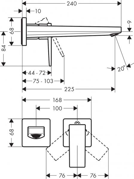Hansgrohe Metropol 225 h&aring;ndvaskarmatur t/indbygning - Krom