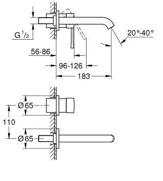 Grohe Essence New armatur til indbygning i v&aelig;g - Mat sort