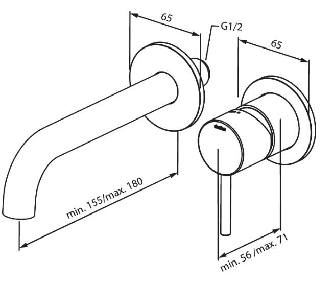 Damixa Osier armatur til indbygning i v&aelig;g - Krom
