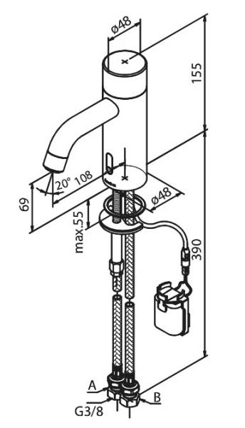 Damixa Silhouet Public Touchless h&aring;ndvaskarmatur - Matsort