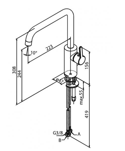 Damixa Silhouet k&oslash;kkenarmatur - Steel