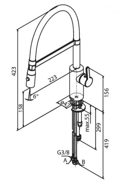 Damixa Silhouet Pro k&oslash;kkenarmatur - Krom