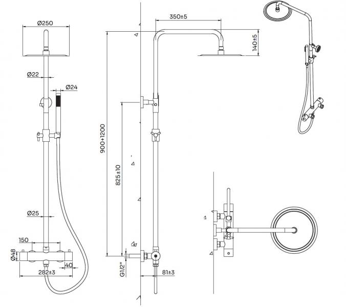 Lavabo Argo & Mira RS komplet pakke til badev&aelig;relset - Rustfrit st&aring;l