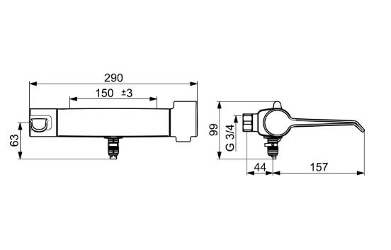 Oras Clinica Safety+ h&aring;ndvaskarmatur