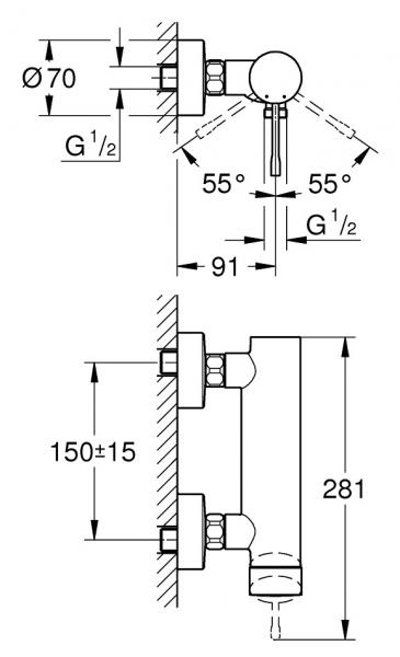Grohe Essence New brusearmatur - B&oslash;rstet cool sunrise