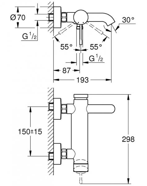 Grohe Essence New badekararmatur - B&oslash;rstet hard graphite