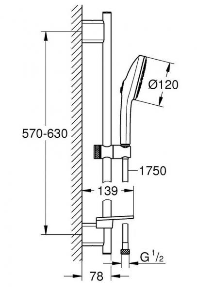 Grohe Vitalio Joy+ 120 bruses&aelig;t - Krom