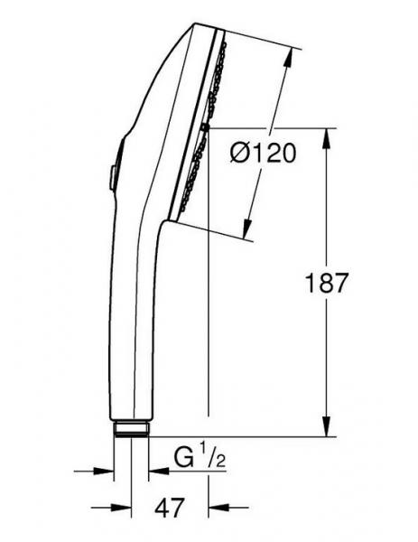 Grohe Vitalio Joy+ 120 h&aring;ndbruser 3 spray - Krom