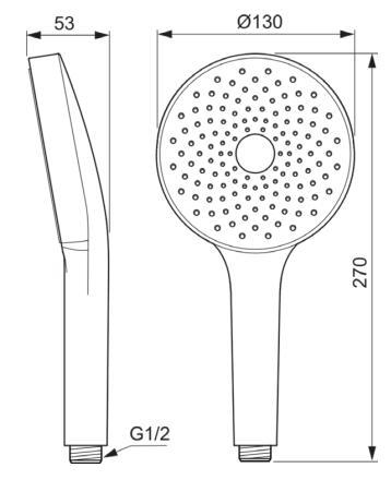 Ideal Standard IdealRain Solos h&aring;ndbruser - Krom