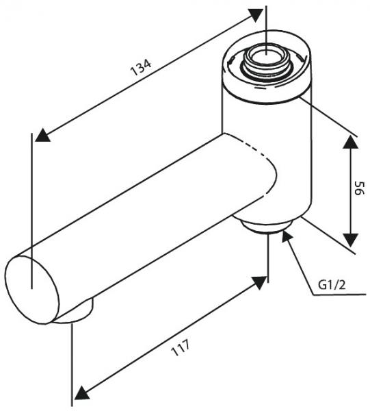 Damixa Iris svingtud til termostat m/omskifter - Steel