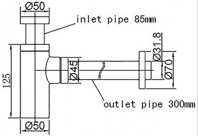 Alterna Design pungvandl&aring;s 1.1/4" - 32 mm - Krom