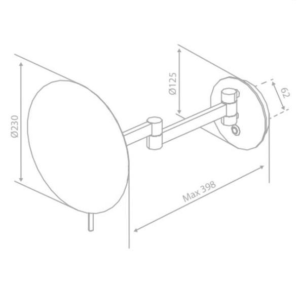 Damixa Zen make-up spejl m/lys og 5x forst&oslash;rrelse - Krom