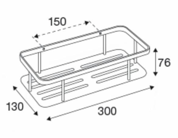 Pressalit brusehylde - Poleret rustfrit st&aring;l