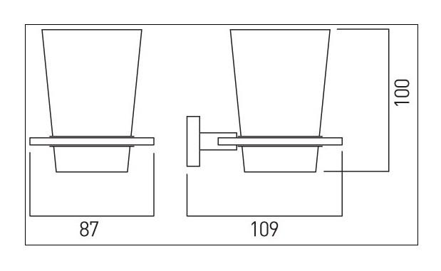 Str&oslash;mberg Levin b&aelig;gerholder m/glas Krom/opalglas til v&aelig;g montering