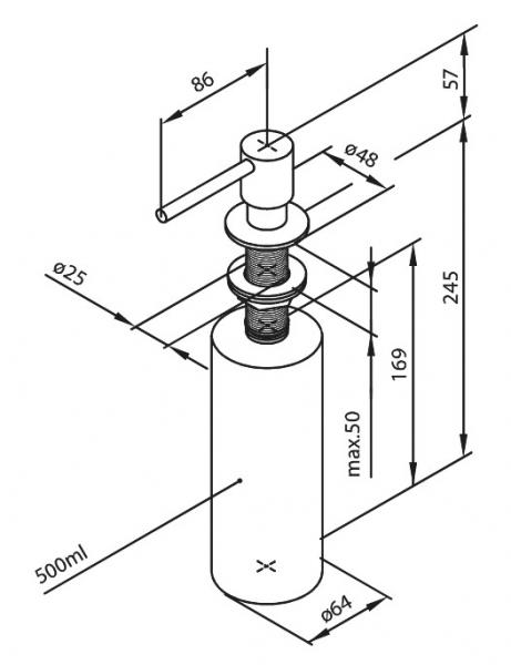 Damixa Silhouet s&aelig;bedispenser til k&oslash;kkenvask - Mat hvid