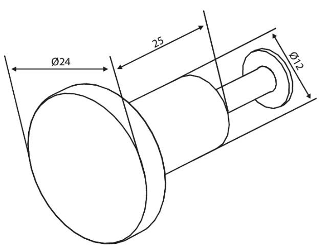 Damixa Zen m&oslash;belknop &Oslash;24 mm - Krom
