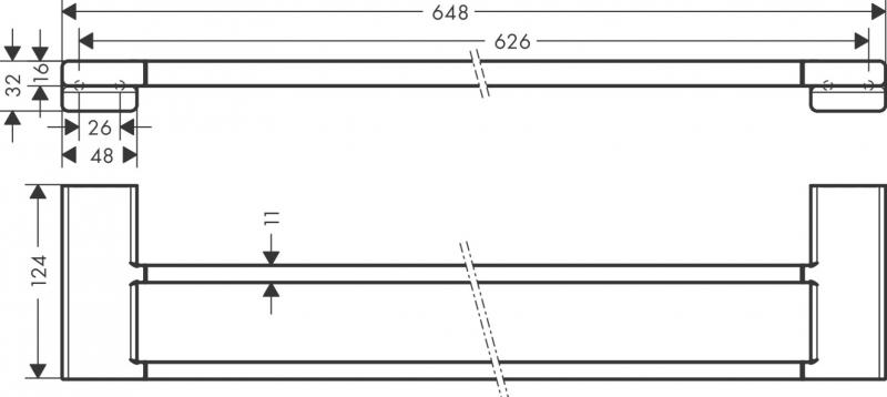 Hansgrohe AddStoris dobbelt h&aring;ndkl&aelig;destang - Mat sort