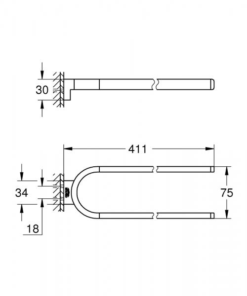 Grohe Selection h&aring;ndkl&aelig;deholder - 360 mm - Poleret hard graphite