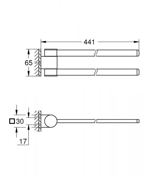 Grohe Selection h&aring;ndkl&aelig;deholder - 400 mm - Poleret hard graphite