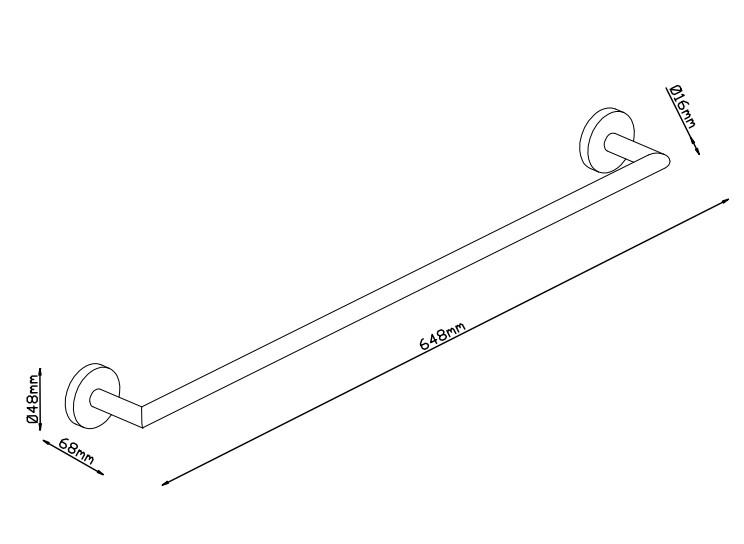Lavabo Luna h&aring;ndkl&aelig;destang 600 mm - Messing natur