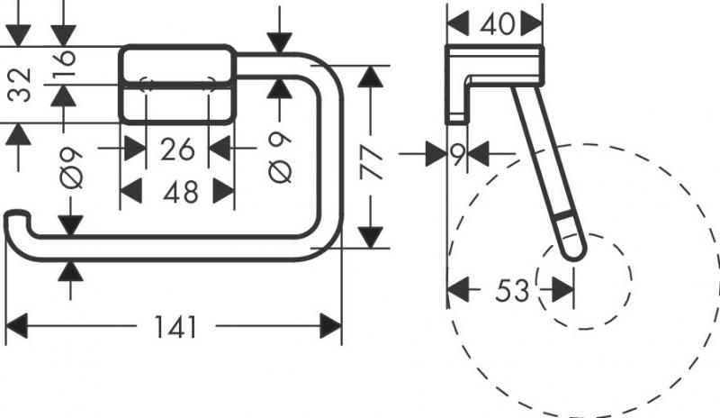 hansgrohe AddStoris papirholder - Mat sort