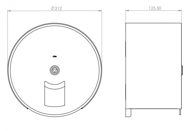 d line Maxi toiletrulleholder - Lille - Slebet rustfrit st&aring;l