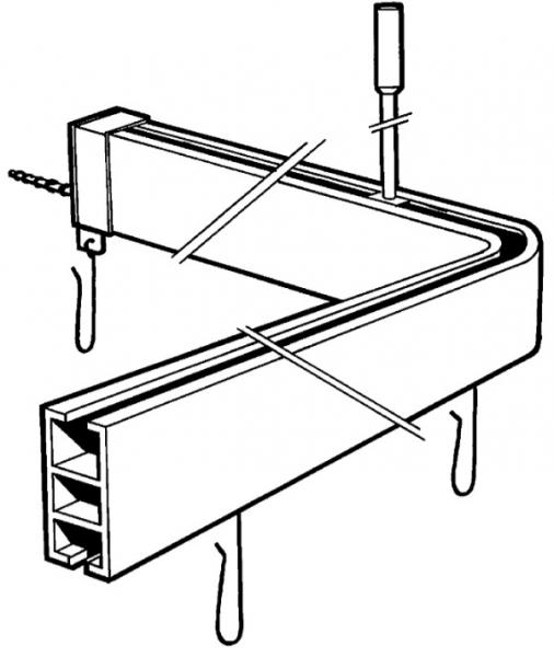 Van Der P Forh&aelig;ngsstang Profil5001 Flad skinne 15x33mm, 90x90cm m/loftst&oslash;tte - Hvid