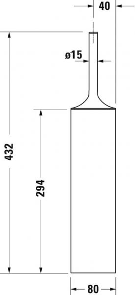 Duravit Starck T gulvst&aring;ende toiletb&oslash;rste - Krom