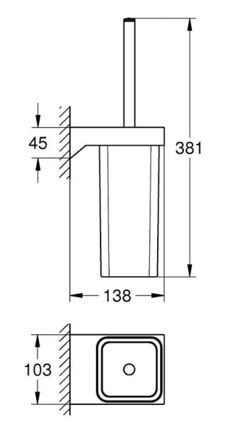 Grohe Selection Cube toiletb&oslash;rste til v&aelig;g