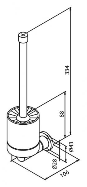 Damixa Silhouet toiletb&oslash;rste til v&aelig;g - B&oslash;rstet grafitgr&aring;