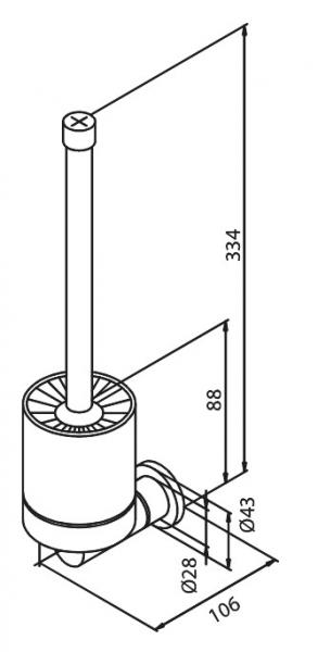 Damixa Silhouet toiletb&oslash;rste til v&aelig;g - B&oslash;rstet kobber