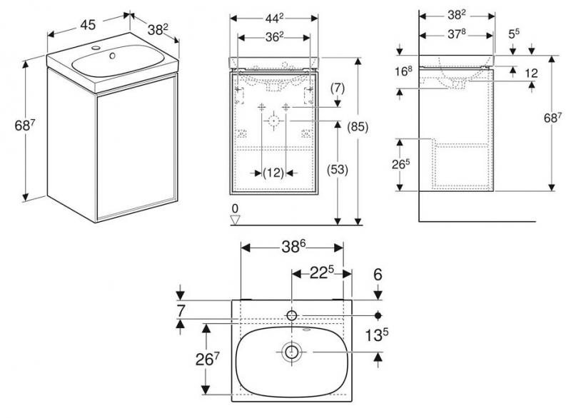 If&ouml; Sense Art 45 kompakt m&oslash;bels&aelig;t m/l&aring;ge - Mat hvid
