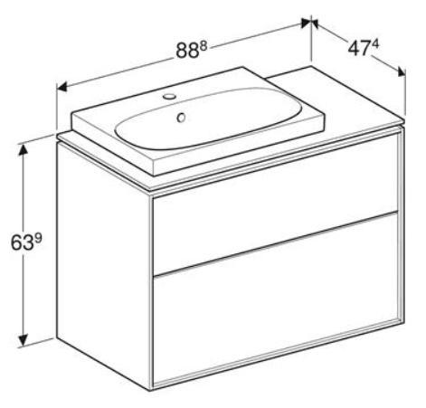If&ouml; Sense Art 90 m&oslash;bels&aelig;t m/2 skuffer og bowlevask til venstre - Mat hvid