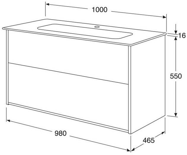 Gustavsberg Artic 100 m&oslash;bels&aelig;t m/dobbeltvask - Askegr&aring;
