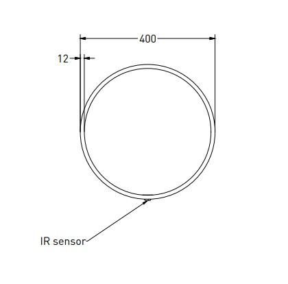 Sanibell Ink SP24 rundt spejl m/lys, varme og sensor &Oslash;40 - Mat sort